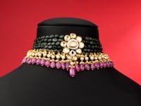 Nilambari Polki And Diamond Bead Choker