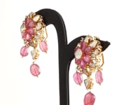 Nandhina Polki And Diamond Long Earrings