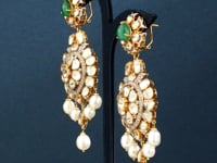 Nimrat Polki And Diamond Long Earrings