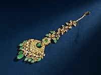 coral  Polki Maangtika