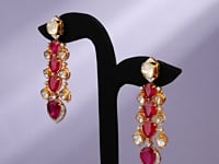 Janvi Polki And Diamond Long Earrings