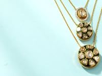 Kirti Polki And Diamond Pendant