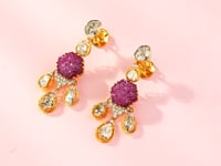 Jiya Polki And Diamond Long Earrings
