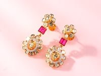 Meenal Polki And Diamond Long Earrings