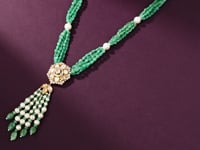 Zinal Polki And Diamond Bead Pendant