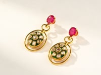Fiorra Polki Long Earrings