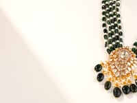 Kajal Polki And Diamond Bead Pendant