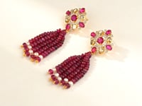Vatsya Polki And Diamond Long Earrings