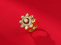 Kavitha Polki And Diamond Ring
