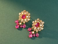 Aaniha Polki And Diamond Long Earrings