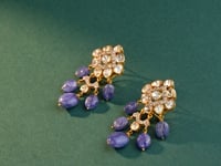 Nora Polki And Diamond Long Earrings