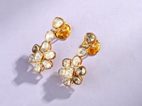 Doreya Polki And Diamond Long Earrings