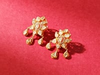 Priya Polki And Diamond Long Earrings