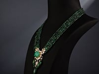Karuna Polki And Diamond Bead Pendant