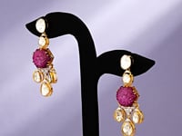 Jiya Polki And Diamond Long Earrings
