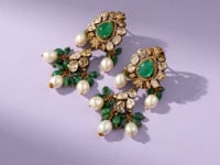 Rashi Polki And Diamond Long Earrings