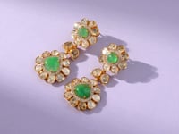Laiba Polki And Diamond Long Earrings