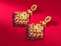 Anisha Polki Long Earrings