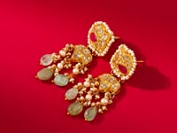 Javeria Polki Long Earrings