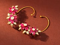 Daisy Polki And Diamond Long Earrings