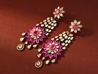 Unnati Polki And Diamond Long Earrings