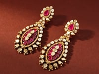 Zynaria Polki And Diamond Long Earrings