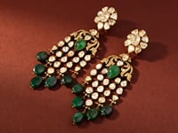 Urvita Polki And Diamond Long Earrings