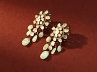 Scottie Polki And Diamond Long Earrings