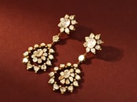 Annette Polki And Diamond Long Earrings