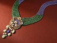 Fellah Polki And Diamond Bead Pendant