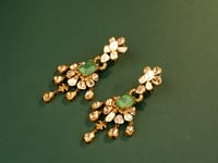 Fila Polki And Diamond Long Earrings