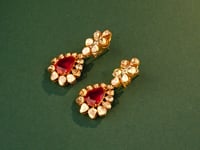 Vanshita Polki And Diamond Long Earrings