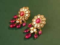 Kalavati Polki And Diamond Long Earrings