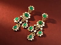 Varuna Polki And Diamond Long Earrings