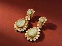 Luciana Polki And Diamond Long Earrings