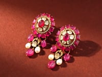 Shaima Polki And Diamond Long Earrings