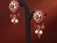 Shaima Polki And Diamond Long Earrings