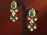 Rashi Polki And Diamond Long Earrings