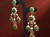 Varuna Polki And Diamond Long Earrings