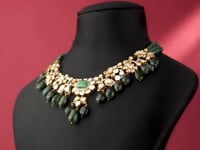Yashila Polki And Diamond Necklace