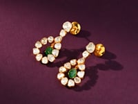 Sonali Polki And Diamond Long Earrings