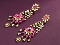 Unnati Polki And Diamond Long Earrings