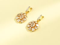 Meenal Polki And Diamond Hoops