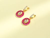 Minal Polki And Diamond Hoops