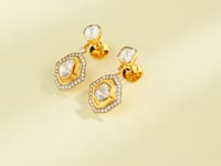 Mahi Polki And Diamond Long Earrings
