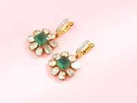 Aadhya Polki And Diamond Hoops