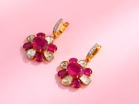 Ekshita Polki And Diamond Hoops