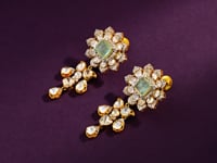 Marina Polki And Diamond Long Earrings