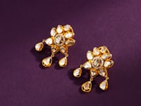 Priya Polki And Diamond Long Earrings