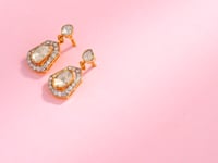Ekshara Polki And Diamond Long Earrings